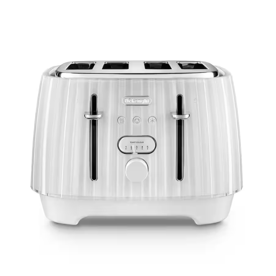 Ballerina 4 slice Opaline White Toaster