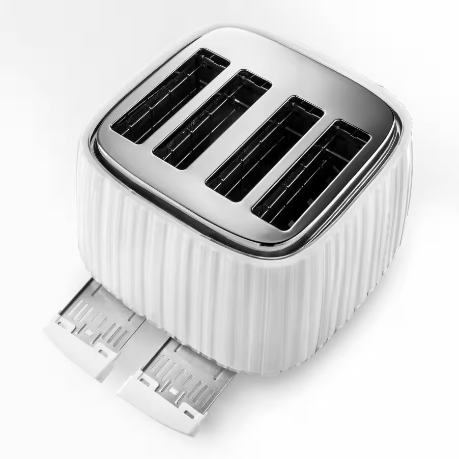 Ballerina 4 slice Opaline White Toaster