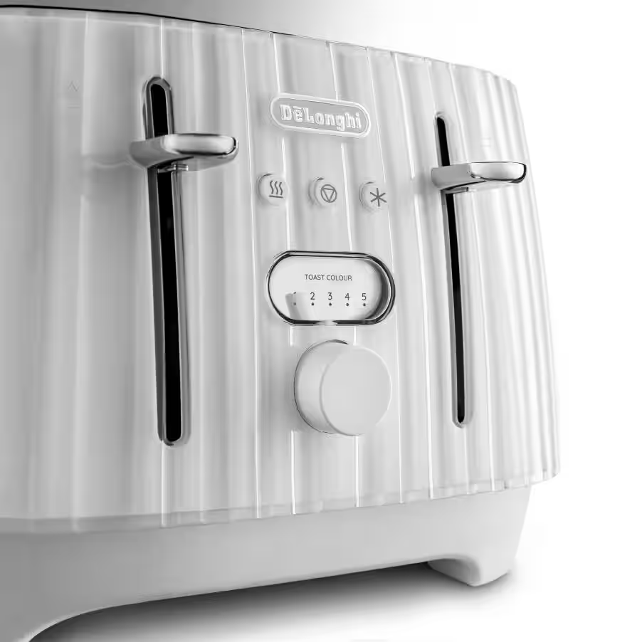 Ballerina 4 slice Opaline White Toaster