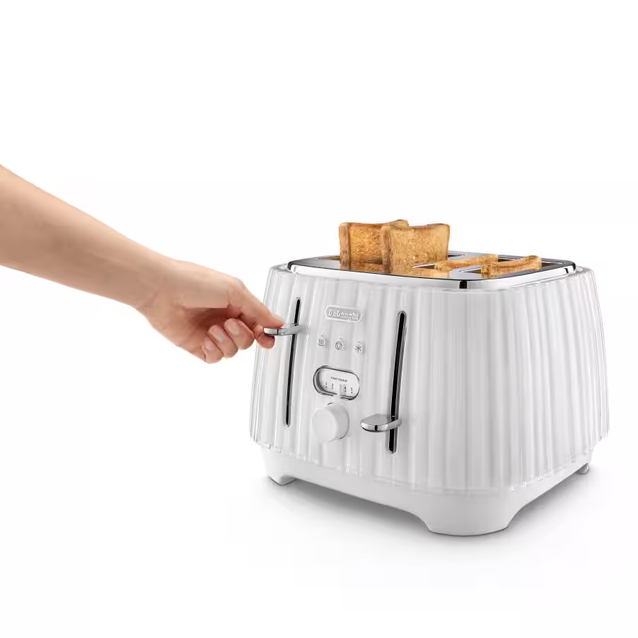 Ballerina 4 slice Opaline White Toaster