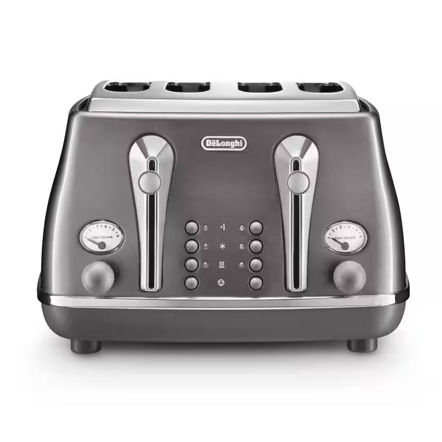 Icona Metallics 4 slice Metallic Grey Toaster