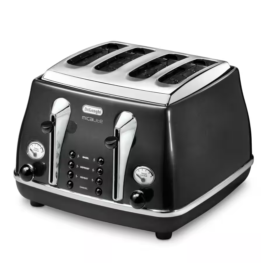 Icona Micalite 4 slice Black Toaster