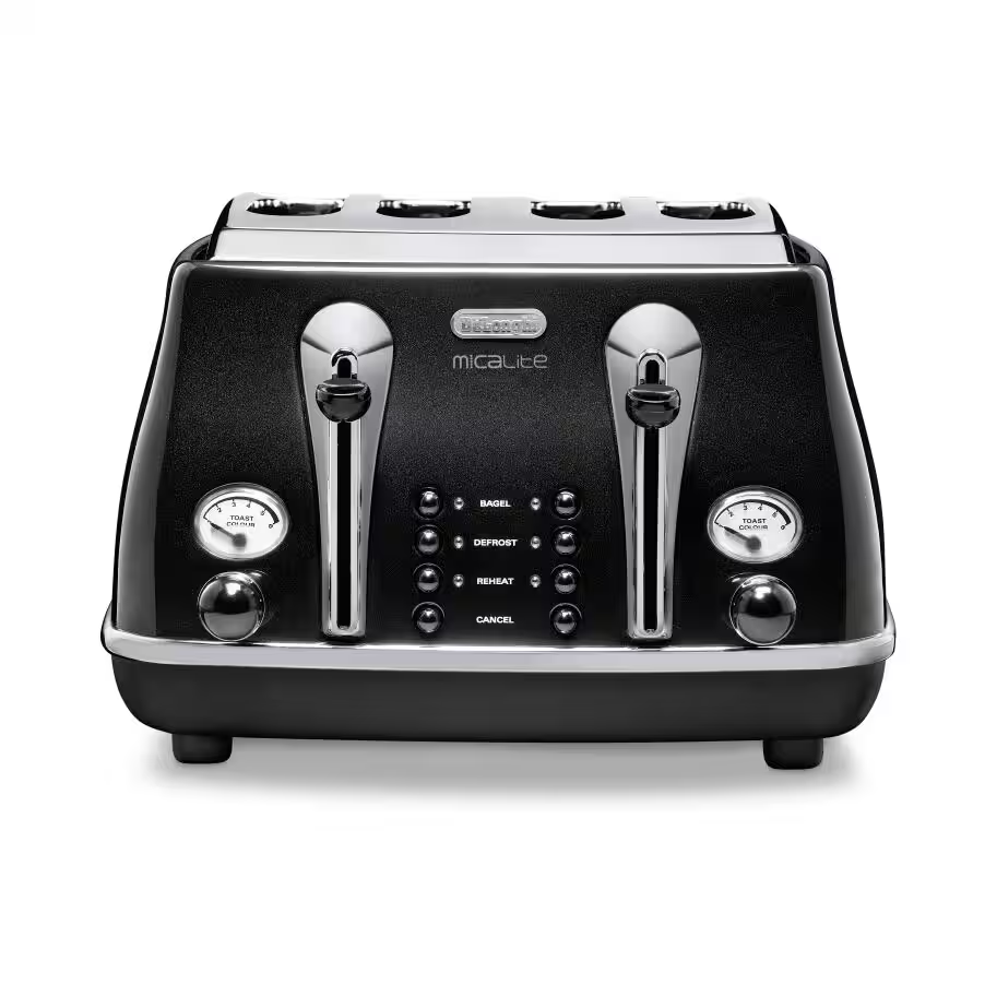 Icona Micalite 4 slice Black Toaster