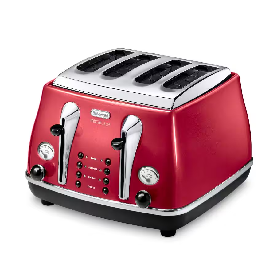 Icona Micalite 4 slice Red Toaster