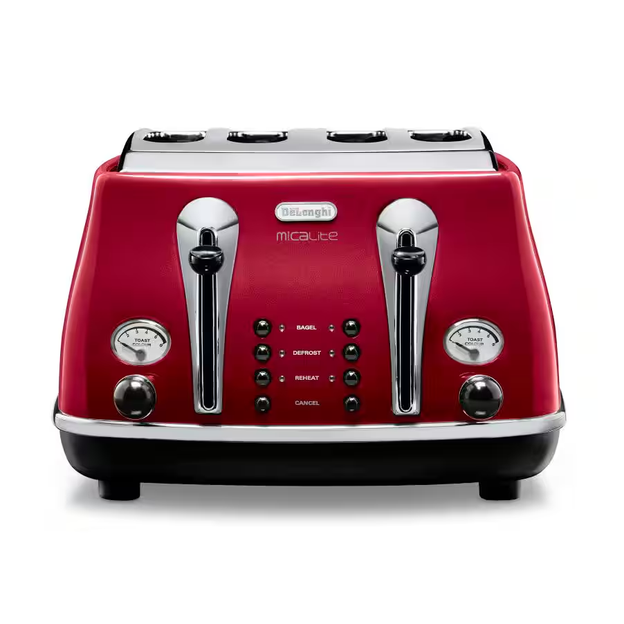 Icona Micalite 4 slice Red Toaster