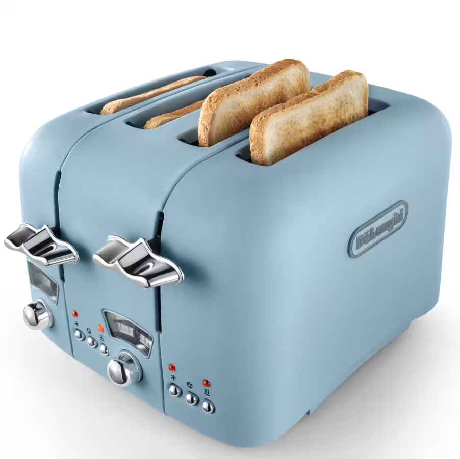 Argento Flora 4 slice Blue Toaster 4 Argento Flora 4 slice Blue Toaster