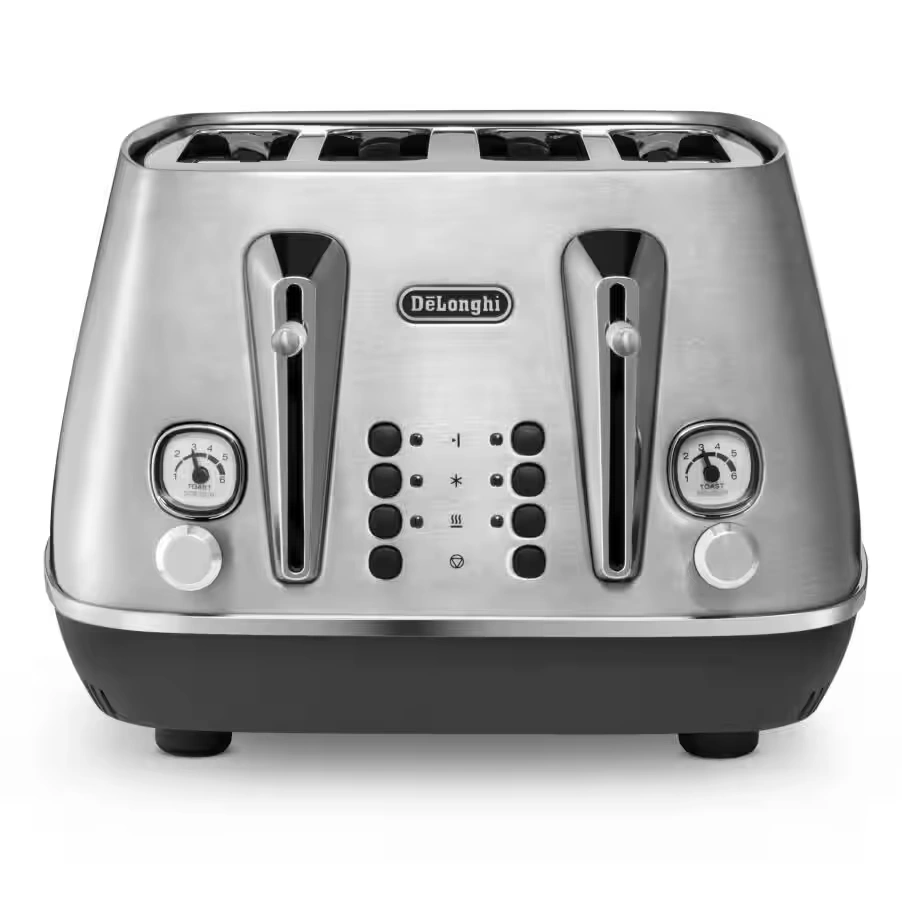 Distinta X Silver Stainless Steel Four Slot Toaster