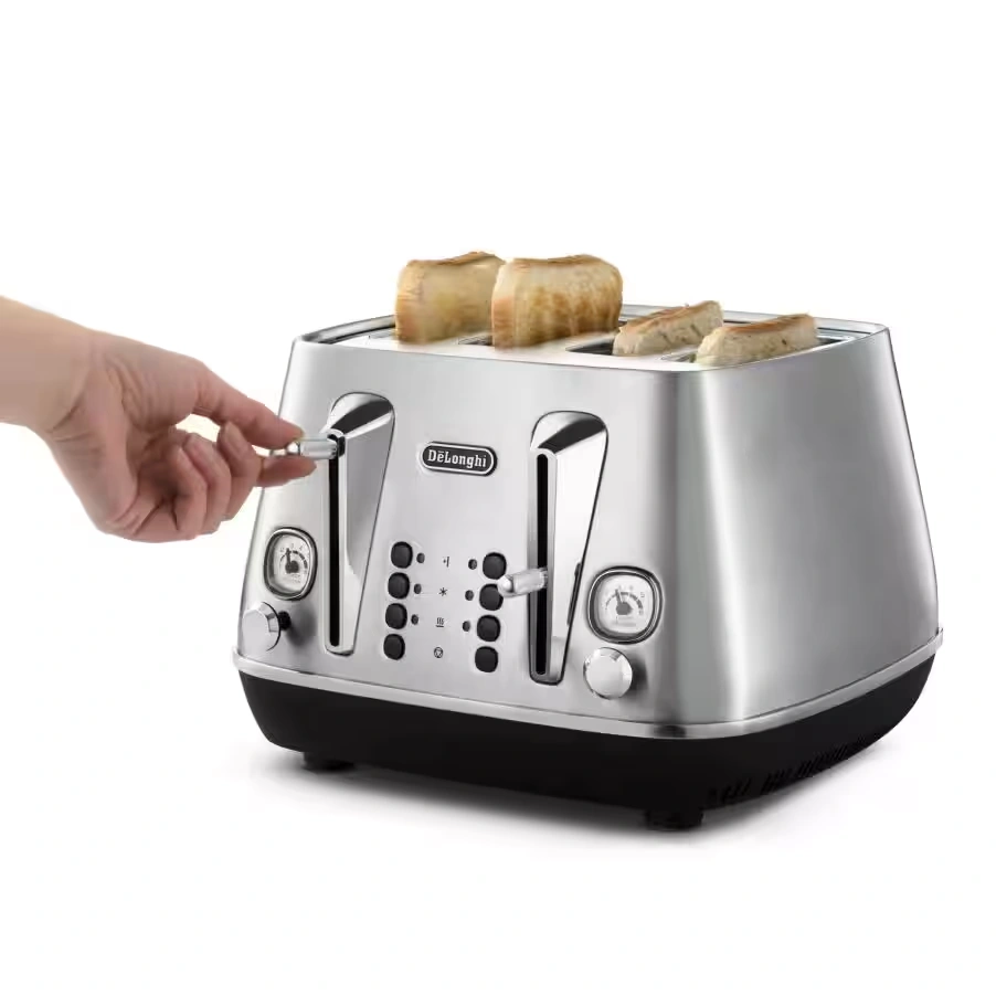 Distinta X Silver Stainless Steel Four Slot Toaster