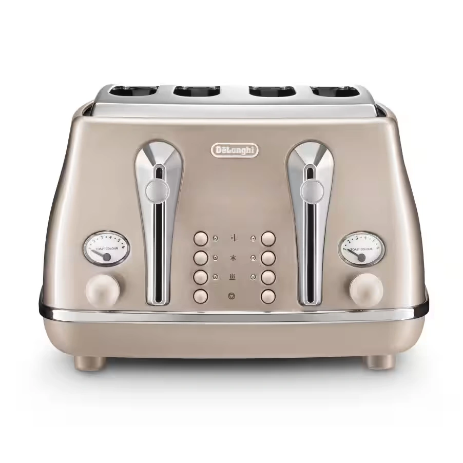Icona Metallics 4 slice Beige Gold Toaster