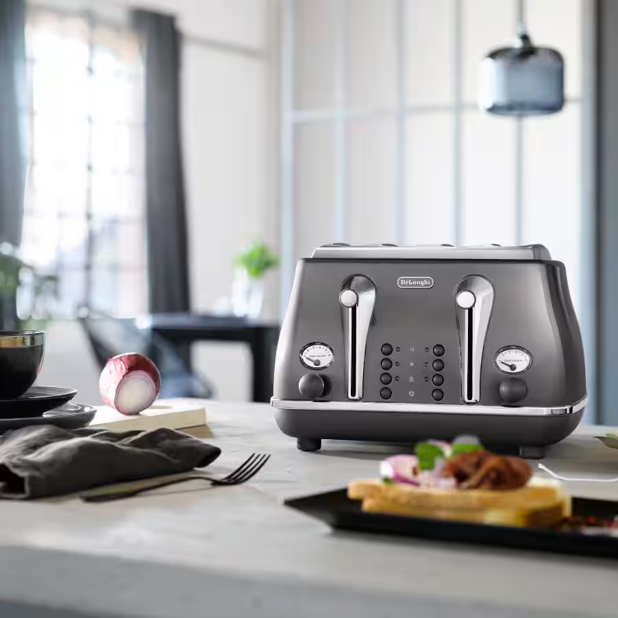 Icona Metallics 4 slice Metallic Grey Toaster