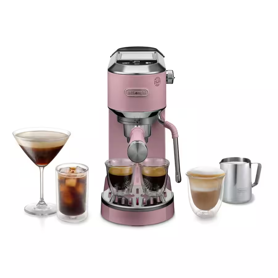 NEW Dedica Duo with Advanced Milk Steam Wand & Cold Brew Option - Pink