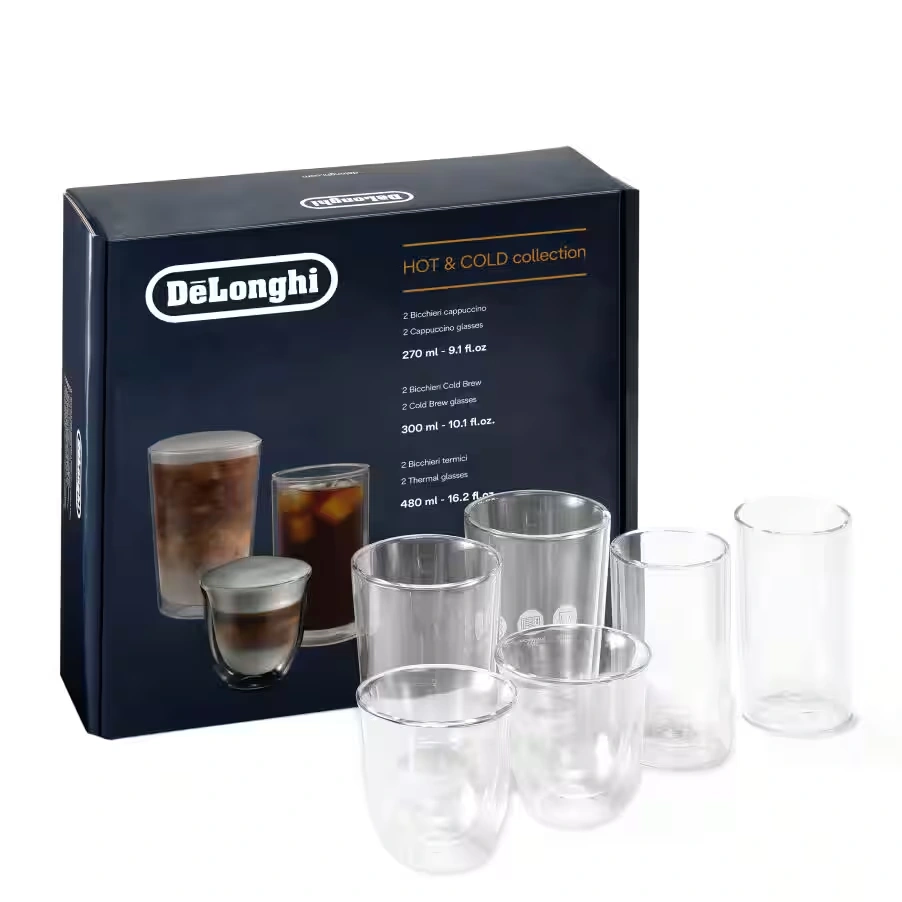 Hot&Cold collection, Set of 2 cappuccino, 2 cold brew, 2 thermal double-wall glasses