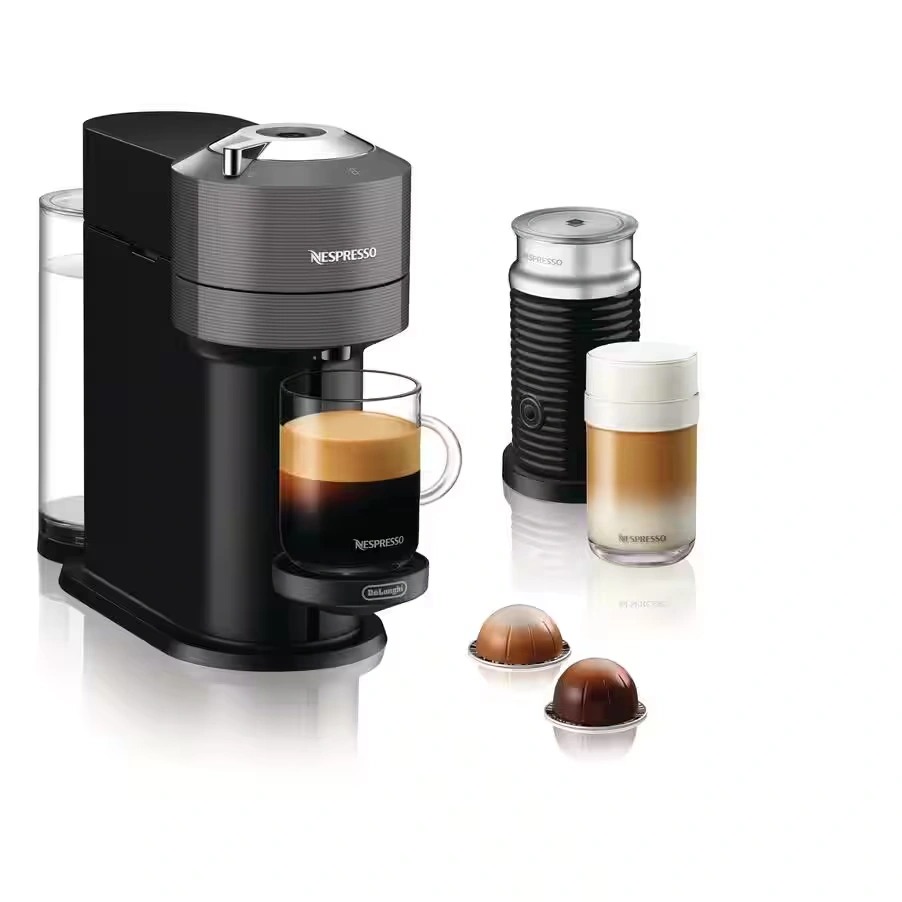 Nespresso Vertuo Capsule Coffee Machine with Aeroccino Milk Frother - Grey