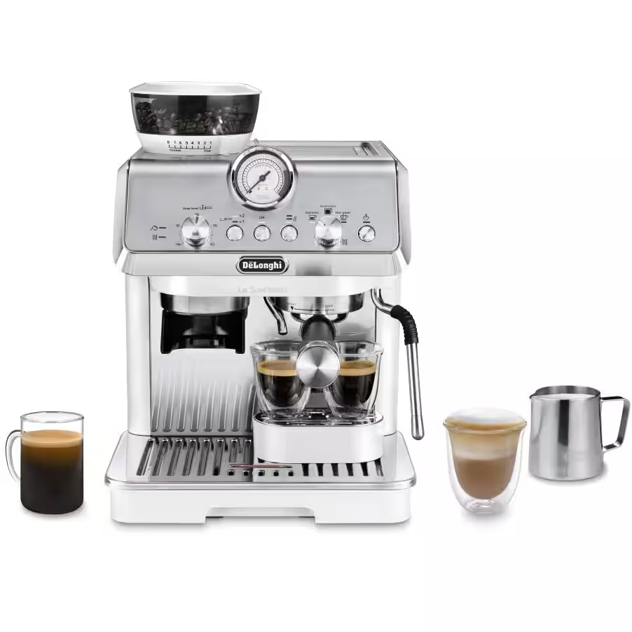 La Specialista Arte Compact Manual Bean to Cup Coffee Machine - White