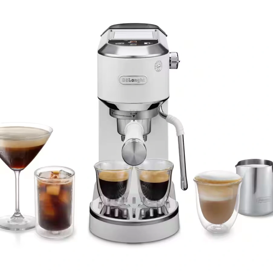 NEW Dedica Duo with Advanced Milk Steam Wand & Cold Brew Option - White