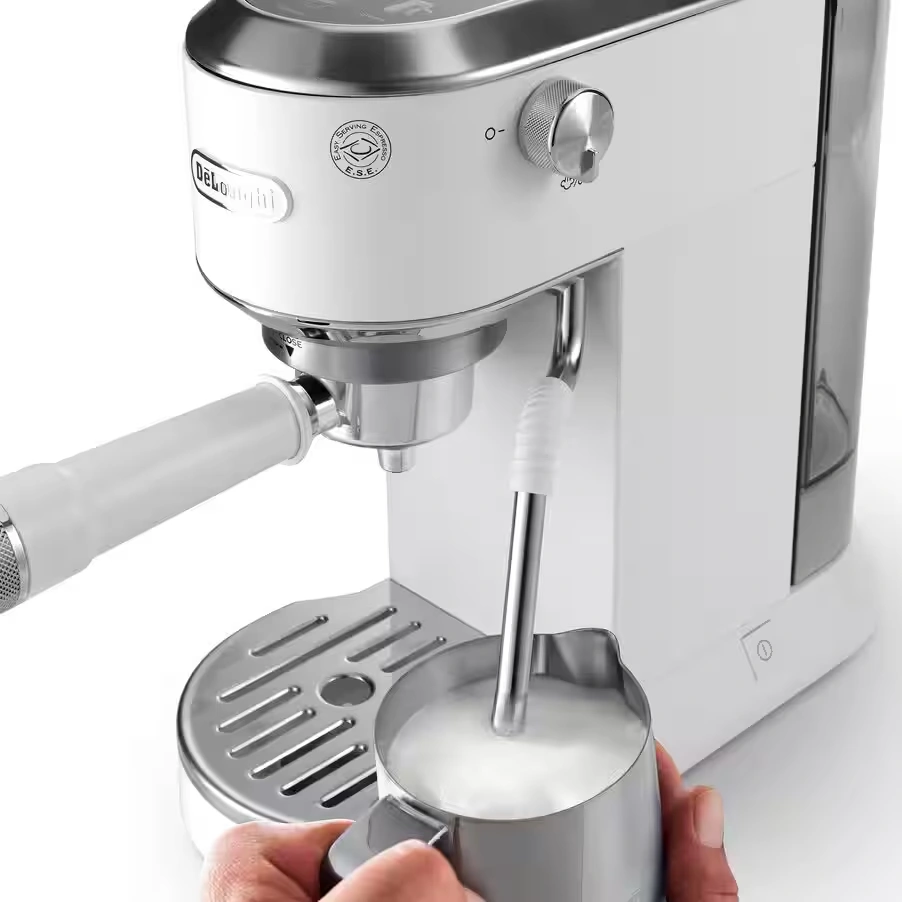 NEW Dedica Duo with Advanced Milk Steam Wand & Cold Brew Option - White