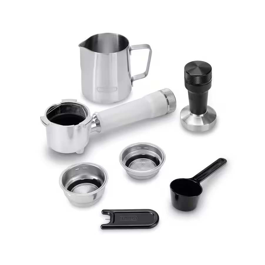 NEW Dedica Duo with Advanced Milk Steam Wand & Cold Brew Option - White