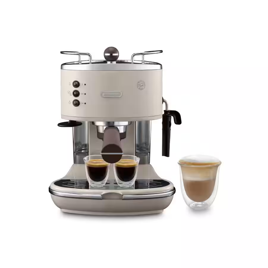 Icona Vintage Pump Espresso Coffee Machine - Cream