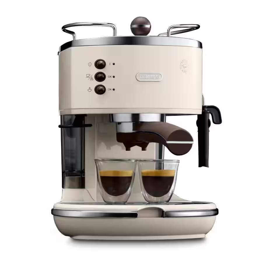 Icona Vintage Pump Espresso Coffee Machine - Cream