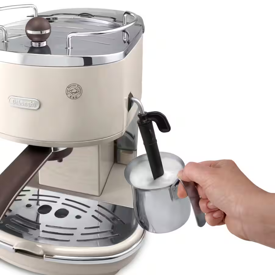 Icona Vintage Pump Espresso Coffee Machine - Cream