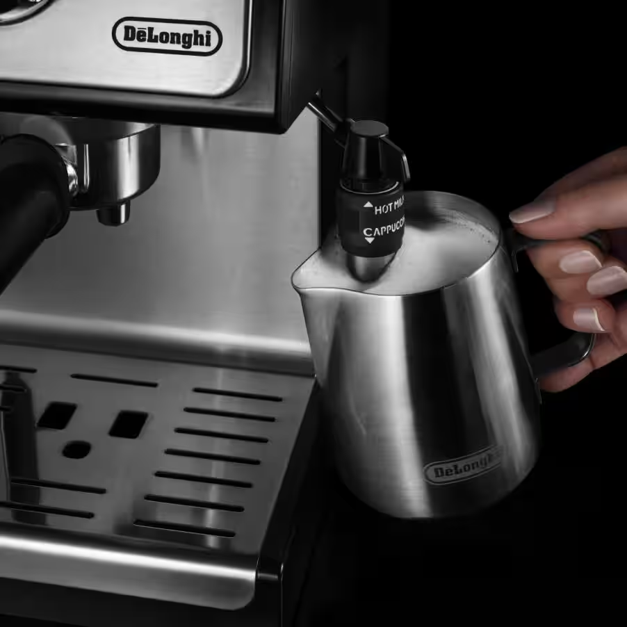 Compact Manual espresso pump coffee machine - Black & Silver