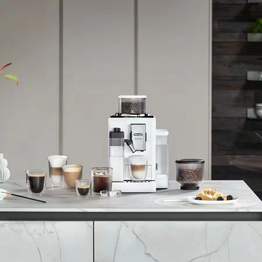 Rivelia automatic compact bean to cup coffee machine - Arctic White