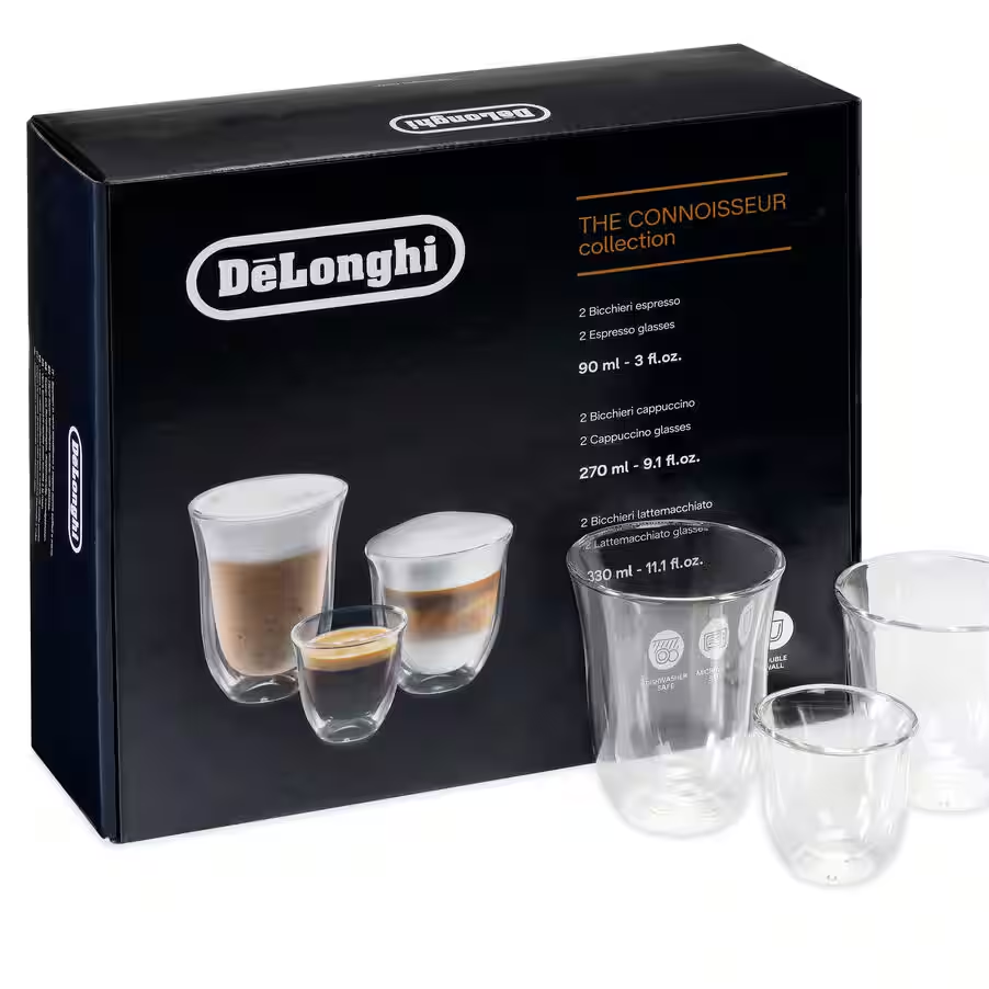 Connoisseur Collection 6 Mixed Sized Hand Blown Coffee Glasses